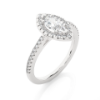 Picture of 0.90 Carat Total Marquise Lab Diamond Halo Ring.