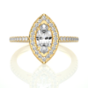 Picture of 0.90 Carat Total Marquise Lab Diamond Halo Ring.