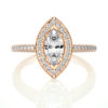 Picture of 0.90 Carat Total Marquise Lab Diamond Halo Ring.