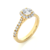 Picture of 1.11 Carat Total Halo Lab Grown Diamond Ring.