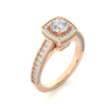Picture of 1.40 Carat Total Halo Lab Grown Diamond Ring.