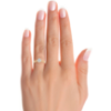 Picture of Elegant Diamond Ring With A Twisted Halo And A Center 0.50 Ct Solitaire .