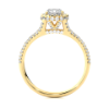 Picture of Elegant Diamond Ring With A Twisted Halo And A Center 0.50 Ct Solitaire .