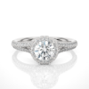 Picture of Elegant Diamond Ring With A Twisted Halo And A Center 0.50 Ct Solitaire .