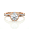 Picture of Elegant Diamond Ring With A Twisted Halo And A Center 0.50 Ct Solitaire .