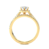 Picture of 1.30 Carat Total Diamond Ring Set Featuring A Cushion Halo And Double Pave Bands.