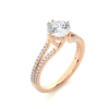 Picture of 1 Carat Solitaire Ring With Double Pave Shank.