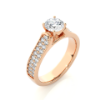 Picture of Elegant Solitaire Ring With wide Pave Set Band - 0.80 Solitaire, 1.20 CTW