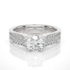 Picture of Elegant Solitaire Ring With wide Pave Set Band - 0.80 Solitaire, 1.20 CTW