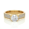 Picture of Elegant Solitaire Ring With wide Pave Set Band - 0.80 Solitaire, 1.20 CTW