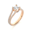 Picture of Hidden Halo Ring With Split Pave Shank And Round Center Stone - 1.10 CTW