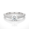 Picture of Elegant Cathedral Setting Ring With A Round Brilliant Center Diamond- 1.25CTW
