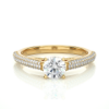 Picture of Elegant Cathedral Setting Ring With A Round Brilliant Center Diamond- 1.25CTW