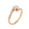 Picture of Round cut Engagement Ring With A Twisted 0.50 CT Solitaire - Accented Band.