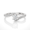 Picture of Round cut Ring With A Twisted 0.50 CT Solitaire - Accented Band.(0.70 CTW Diamonds)
