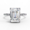 Picture of 2.50 Carat Solitaire Emerald Cut Diamond Ring With A Pave band.