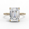 Picture of 2.50 Carat Solitaire Emerald Cut Diamond Ring With A Pave band.