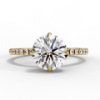 Picture of 2.40 Carat Solitaire Round Diamond Ring With a Diamond Studded Band.