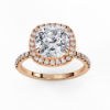 Picture of 1.70 Carat Solitaire Cushion Cut Ring With Halo.