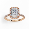 Picture of 1.70 Carat Lab Grown Emerald Solitaire Diamond Halo Ring.