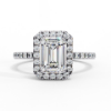 Picture of 1.70 Carat Lab Grown Emerald Solitaire Diamond Halo Ring.