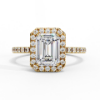 Picture of 1.70 Carat Lab Grown Emerald Solitaire Diamond Halo Ring.