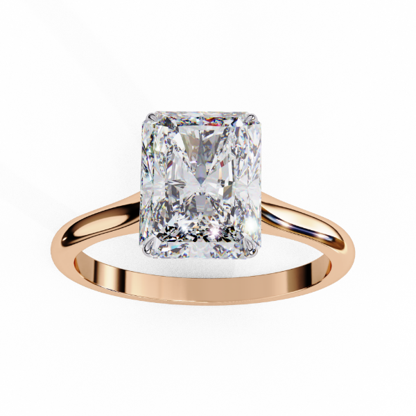 Picture of 3 Carat Radiant Cut Diamond Solitaire Ring.