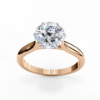 Picture of 2 Carat Round Diamond  Solitaire Ring On a Sleek band.