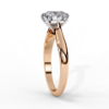 Picture of 2 Carat Round Diamond  Solitaire Ring On a Sleek band.