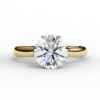 Picture of 2 Carat Round Diamond  Solitaire Ring On a Sleek band.