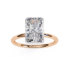 Picture of 2.53 carat Radiant cut Diamond Solitaire Ring in Minimalist Band Design.