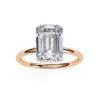 Picture of 2.55 Carat Emerald Cut Lab Grown Diamond Ring With a Hidden Halo.(2.60 Ctw Diamonds)