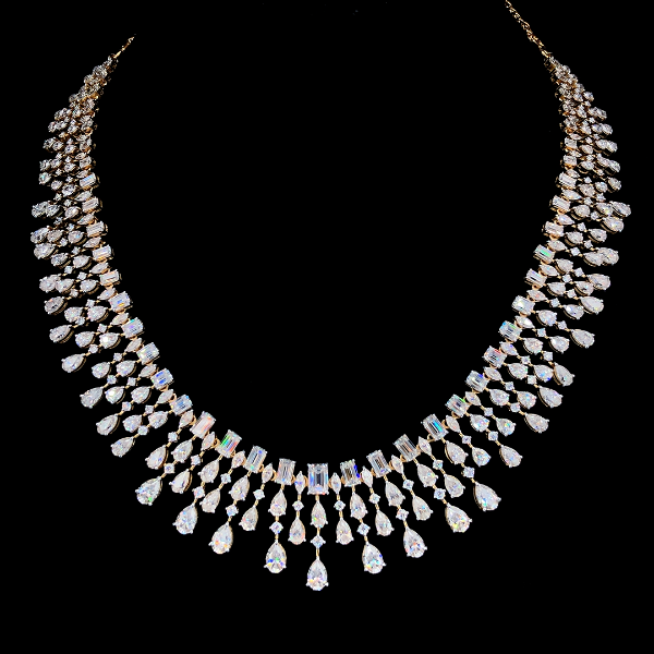 Picture of 25 Carat Diamond Necklace In Marquise, Emerald, And Pear cuts.