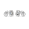Picture of Twin Halo Stud Earrings – 4 Carat Round, Pear & Emerald Diamonds