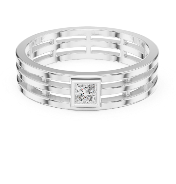Picture of Classic Grid Band - Princess Cut Ring.