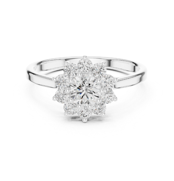 Picture of Radiant Cluster - 0.75 Carat Round Diamond Petal Ring.