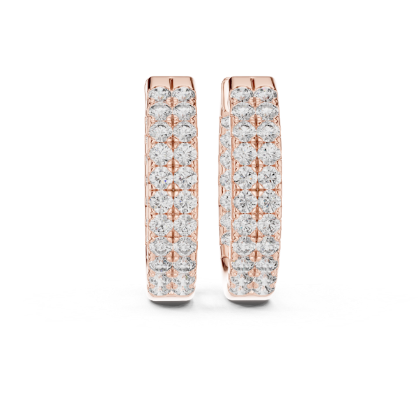 Picture of Double Row Glow – 0.70 Carat Round Diamond Hoop Earrings