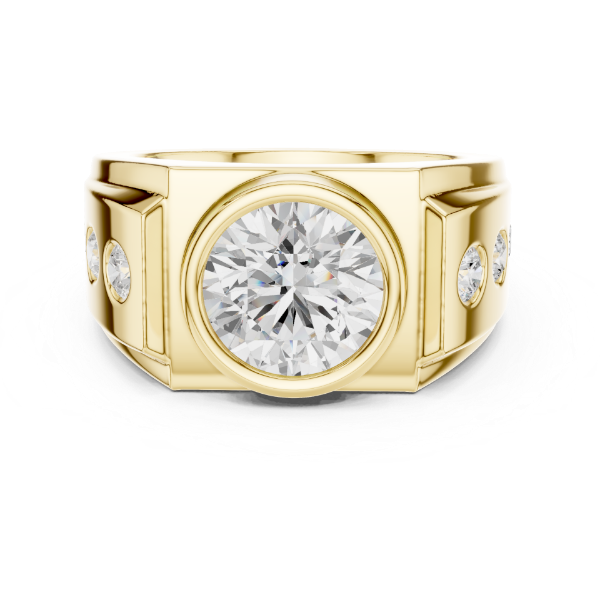 Picture of Imperial Solitaire – 3 Carat Round Diamond Men’s Ring (3.70 CTW Diamonds)