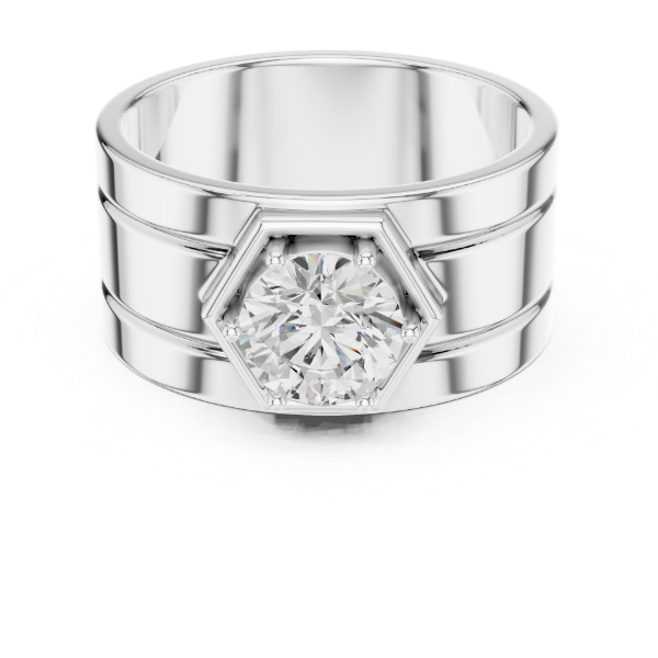 Picture of Hexa Solitaire – 1.50 Carat Round Diamond Men’s Ring