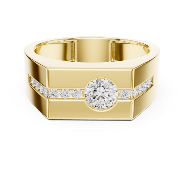 Picture of Crest Solitaire – 0.70 Carat Round Diamond Men’s Ring  (0.70 CTW DIAMONDS)