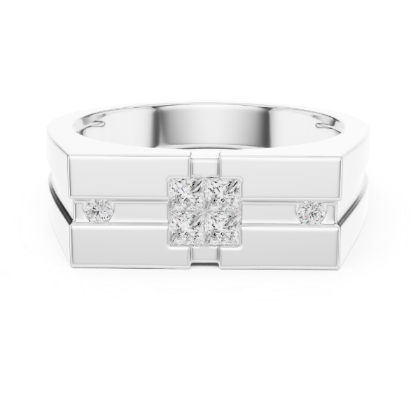 Picture of Luxury Men's Ring - Princess & Round Diamonds.