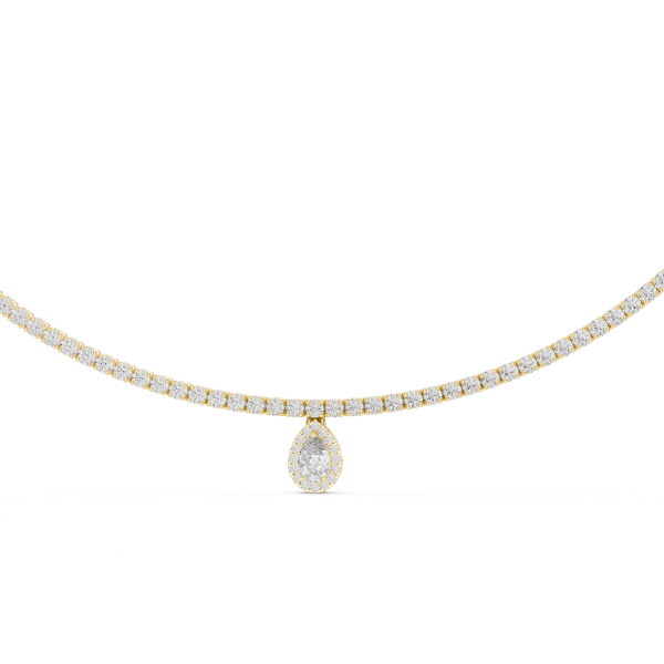 Picture of Radiant Charm – 4.50 Ct Diamond Necklace with Pear Drop 