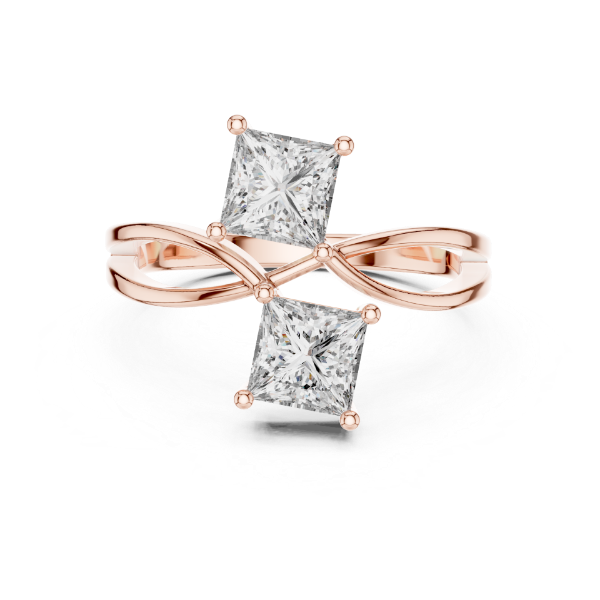 Picture of The Cross-Over Crown - 1.30 Carat Princess Diamond Ring.