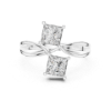 Picture of The Cross-Over Crown - 1.30 Carat Princess Diamond Ring.