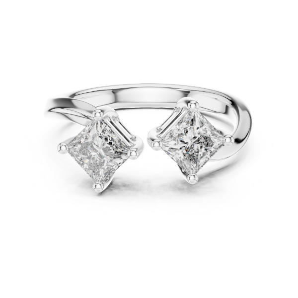 Picture of The Twin Solstice - 0.90 Carat Princess Diamond Ring.