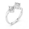 Picture of The Twin Solstice - 0.90 Carat Princess Diamond Ring.