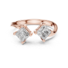 Picture of The Twin Solstice - 0.90 Carat Princess Diamond Ring.