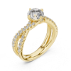 Picture of The Destiny Criss-Cross - 1 Carat Round Solitaire Diamond Ring  (1.40 CTW Diamonds)