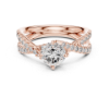 Picture of The Destiny Criss-Cross - 1 Carat Round Solitaire Diamond Ring  (1.40 CTW Diamonds)