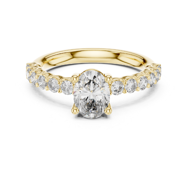 Picture of The Elongated Spark - 1.01carat Oval Solitaire Diamond Ring(1.55 CTW Diamonds)